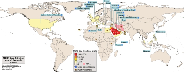 MERS worldwide distribution
